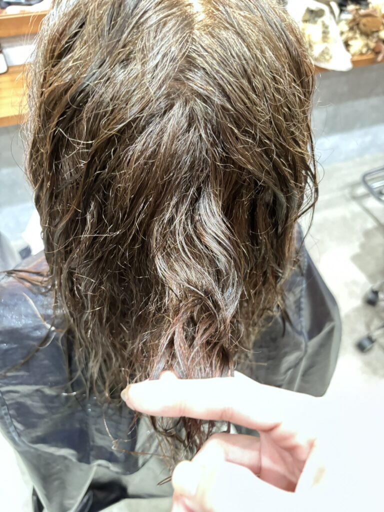 ウェット状態（シャンプー後）